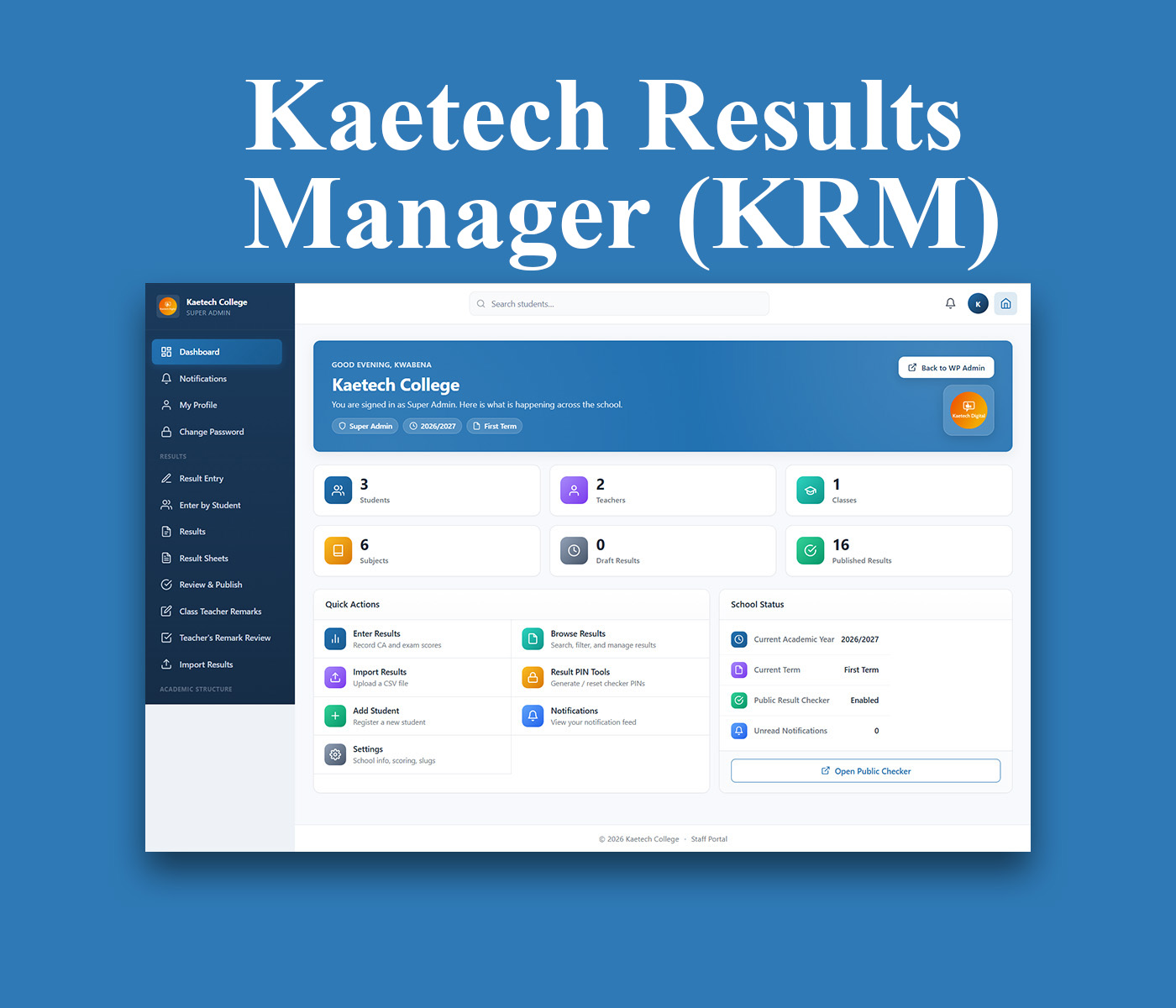 Kaetech Results Manager